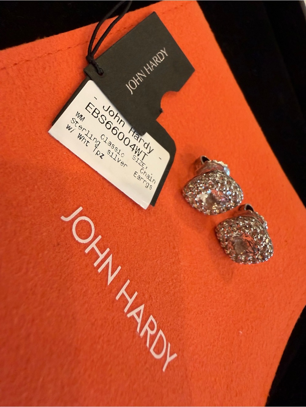 John Hardy Jewelry Set 925 Silver Topaz: earrings, ring, chain & pendant - Picture 13 of 16